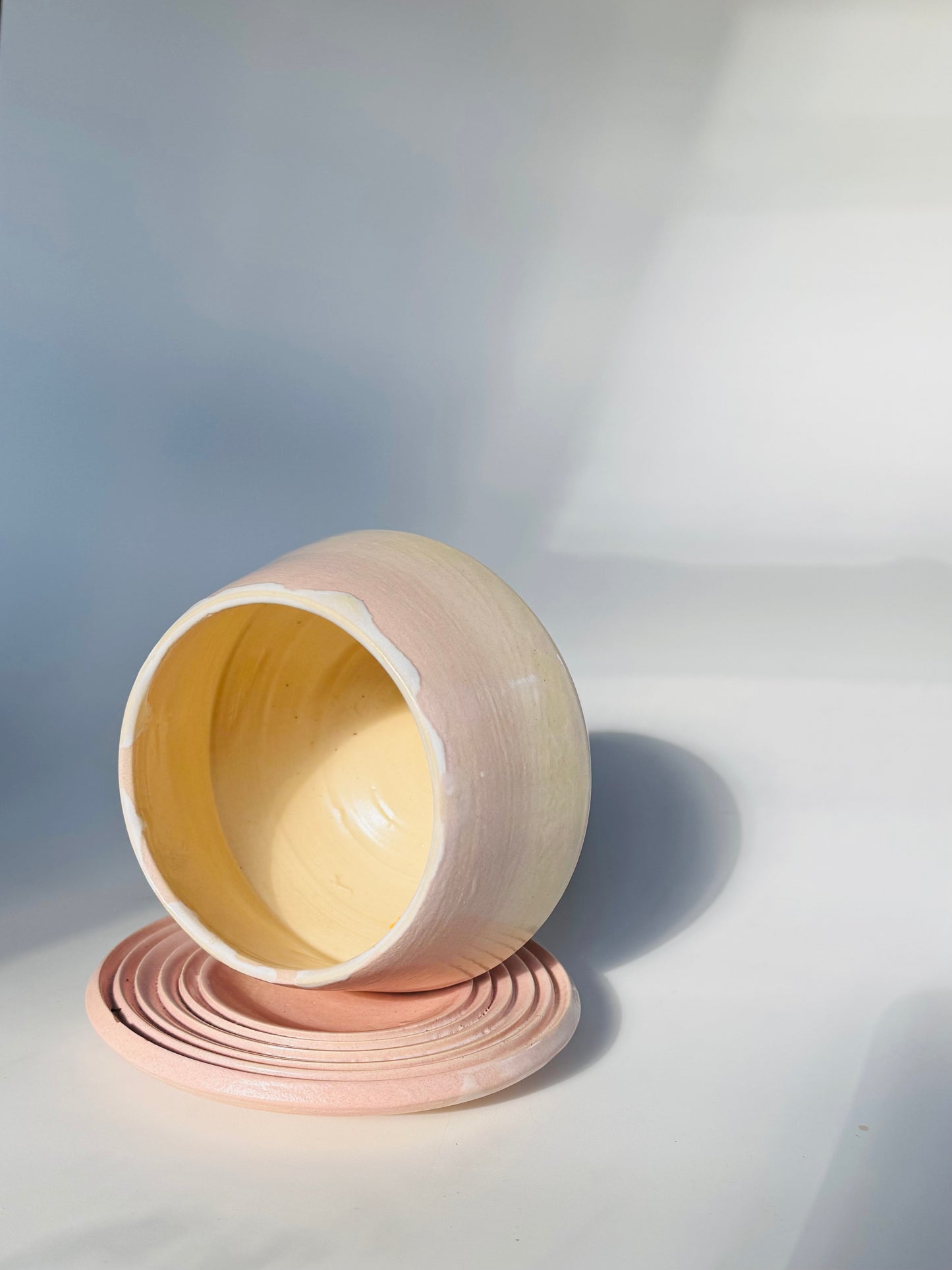 Blushing Matte Teardrop Teacup Planter