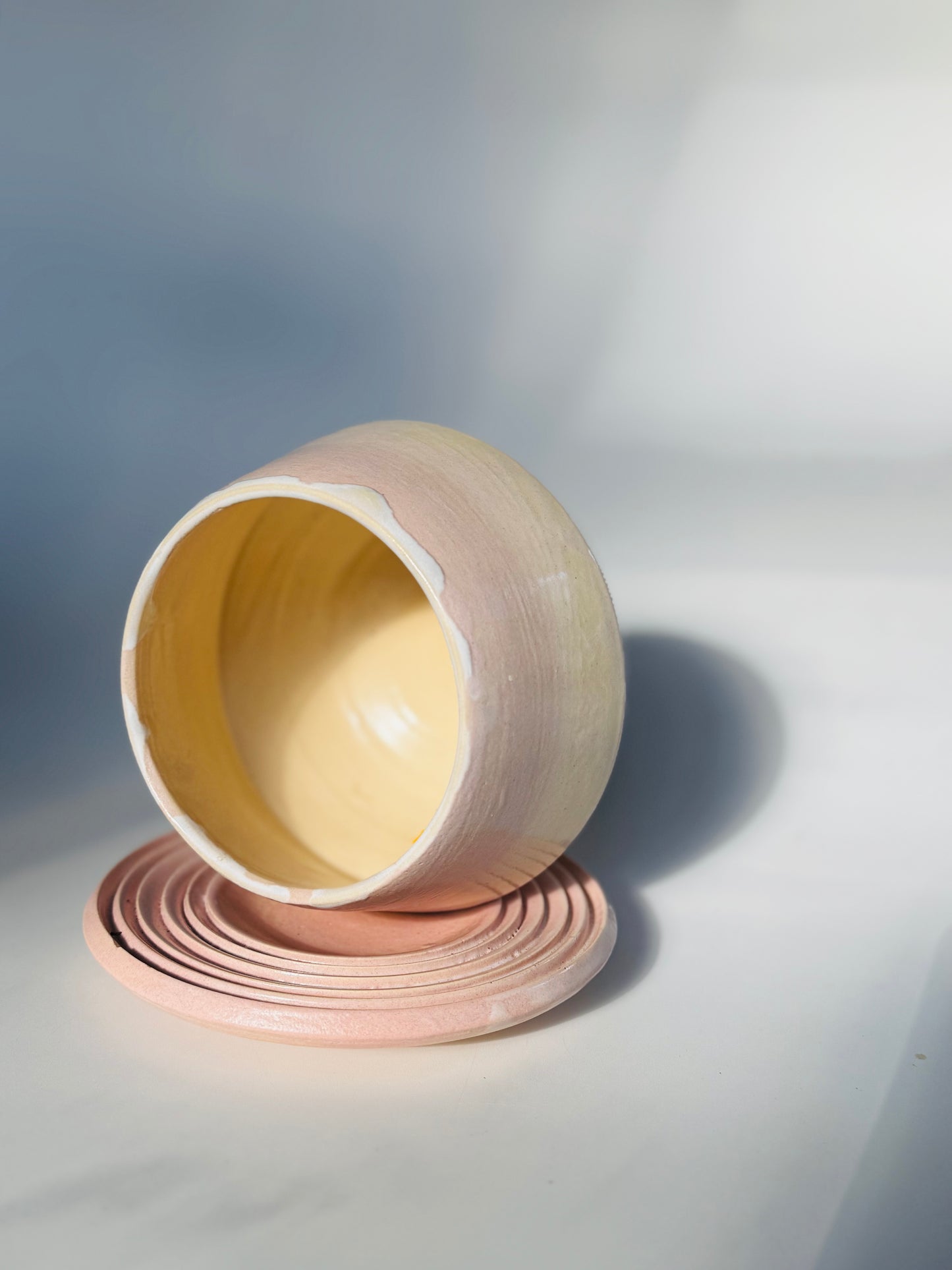 Blushing Matte Teardrop Teacup Planter