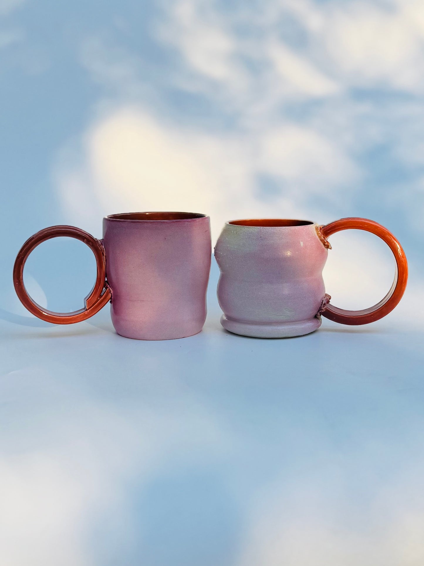 Rosy Rusty Hoop Handle Diner Mug, Red, Small