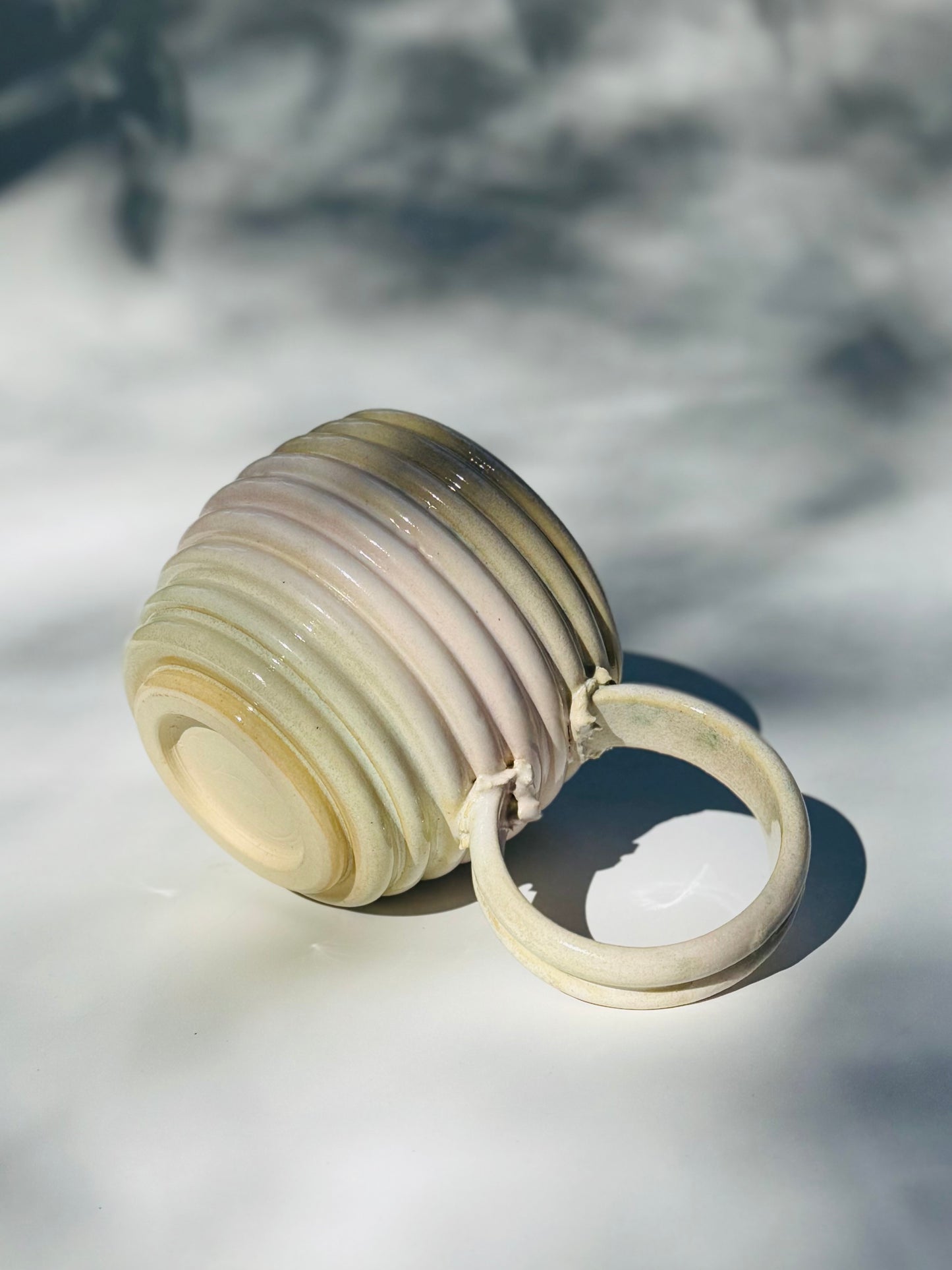 Pink Sand Beehive Hoop Handle Biggie Mug