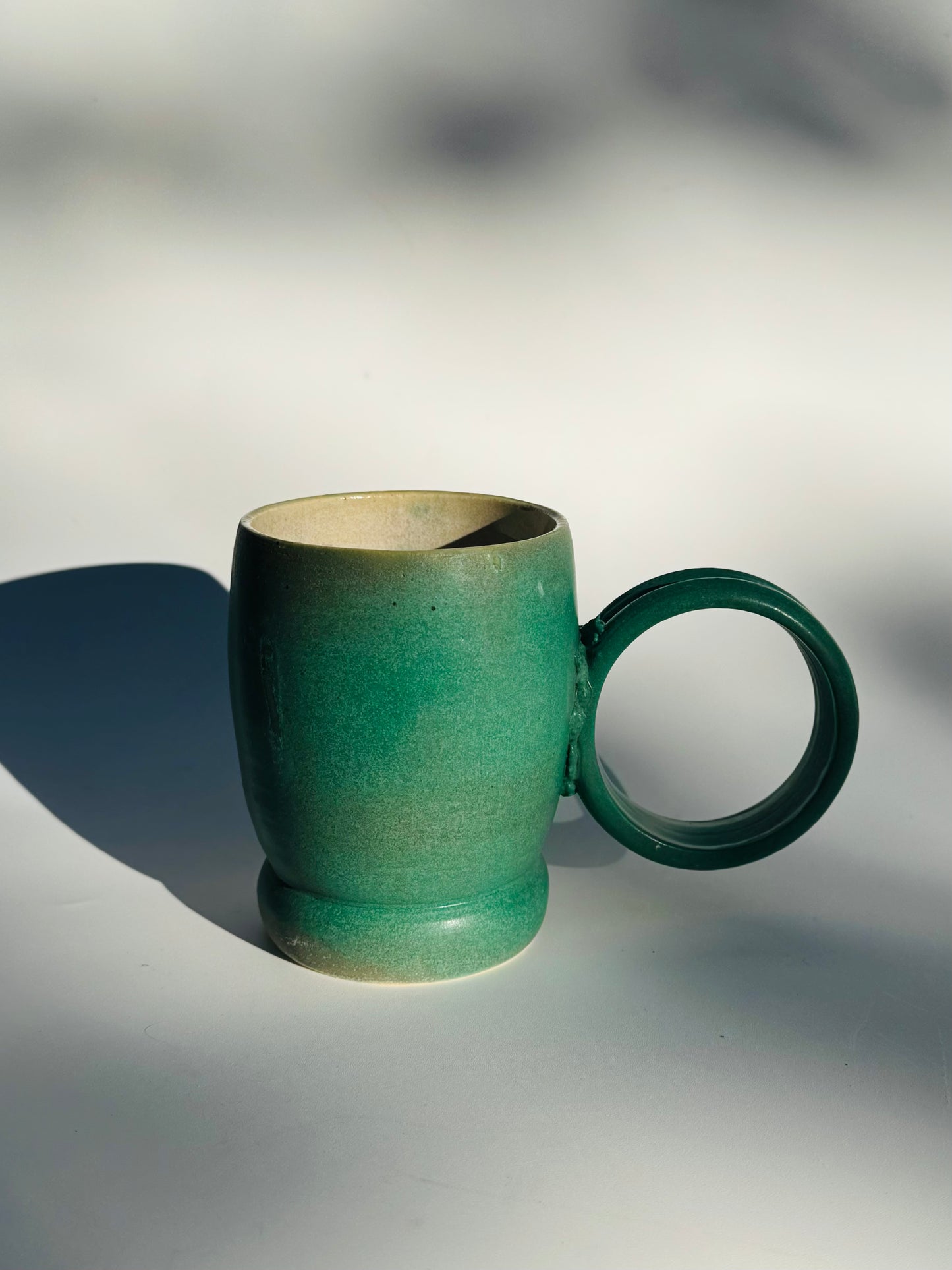 Large Penny Patina Hoop Handle Mug, Green