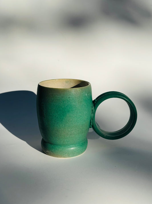 Large Penny Patina Hoop Handle Mug, Green