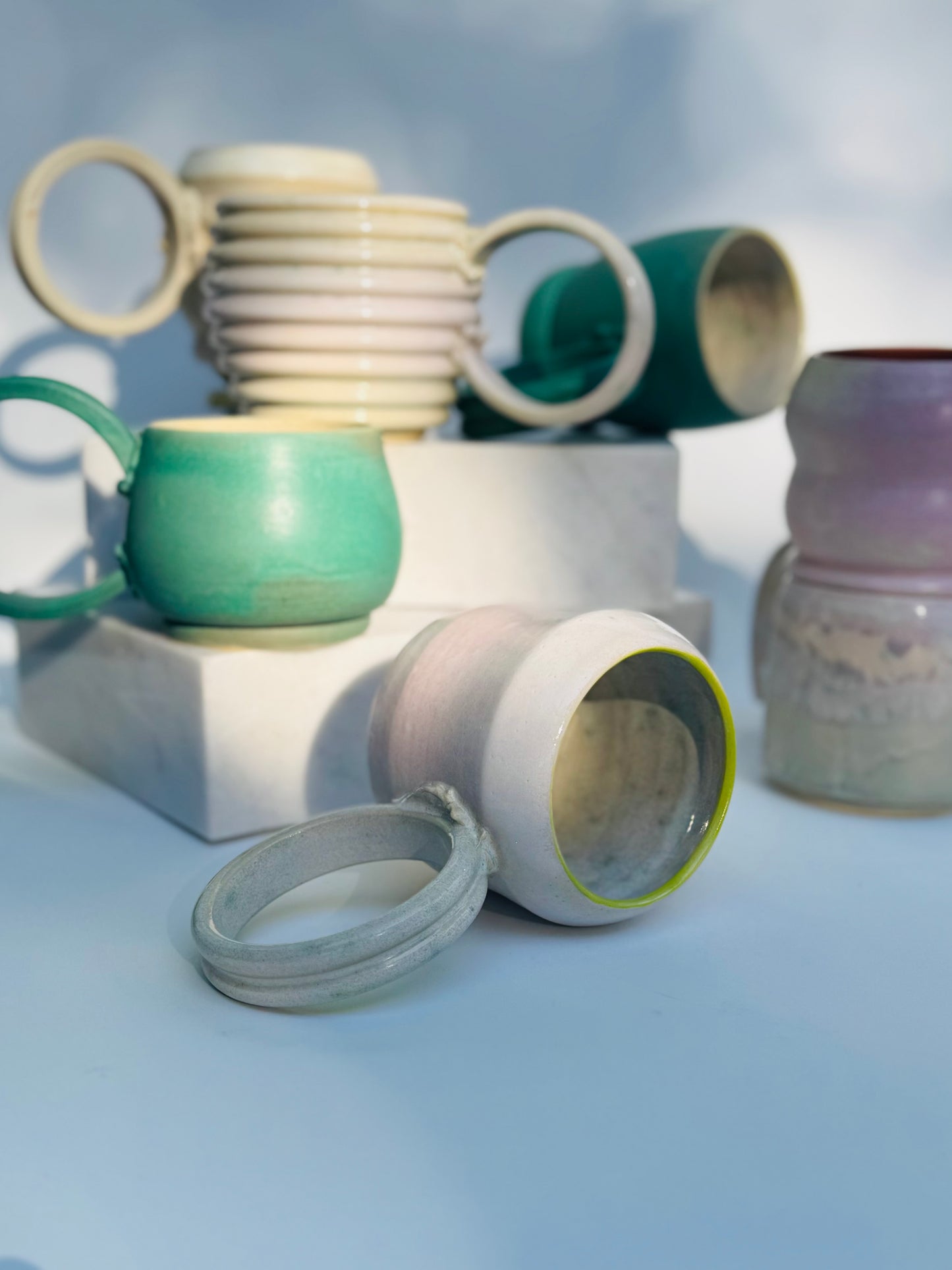 Lots of Pop Hoop Handle Mug, Pink