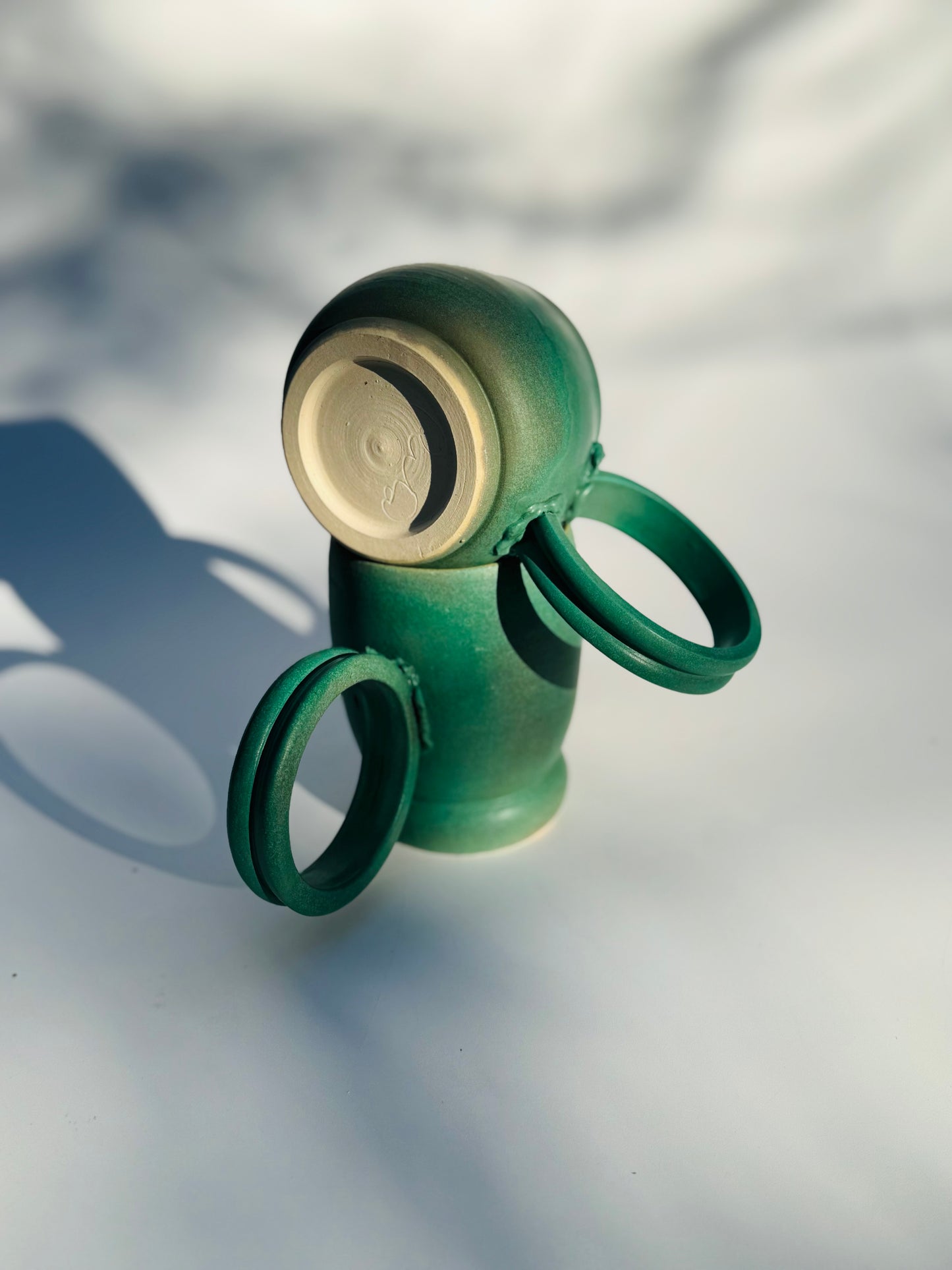 Penny Patina Hoop Handle Mug, Green