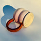 Rosy Rusty Hoop Handle Double Donut Mug, Red