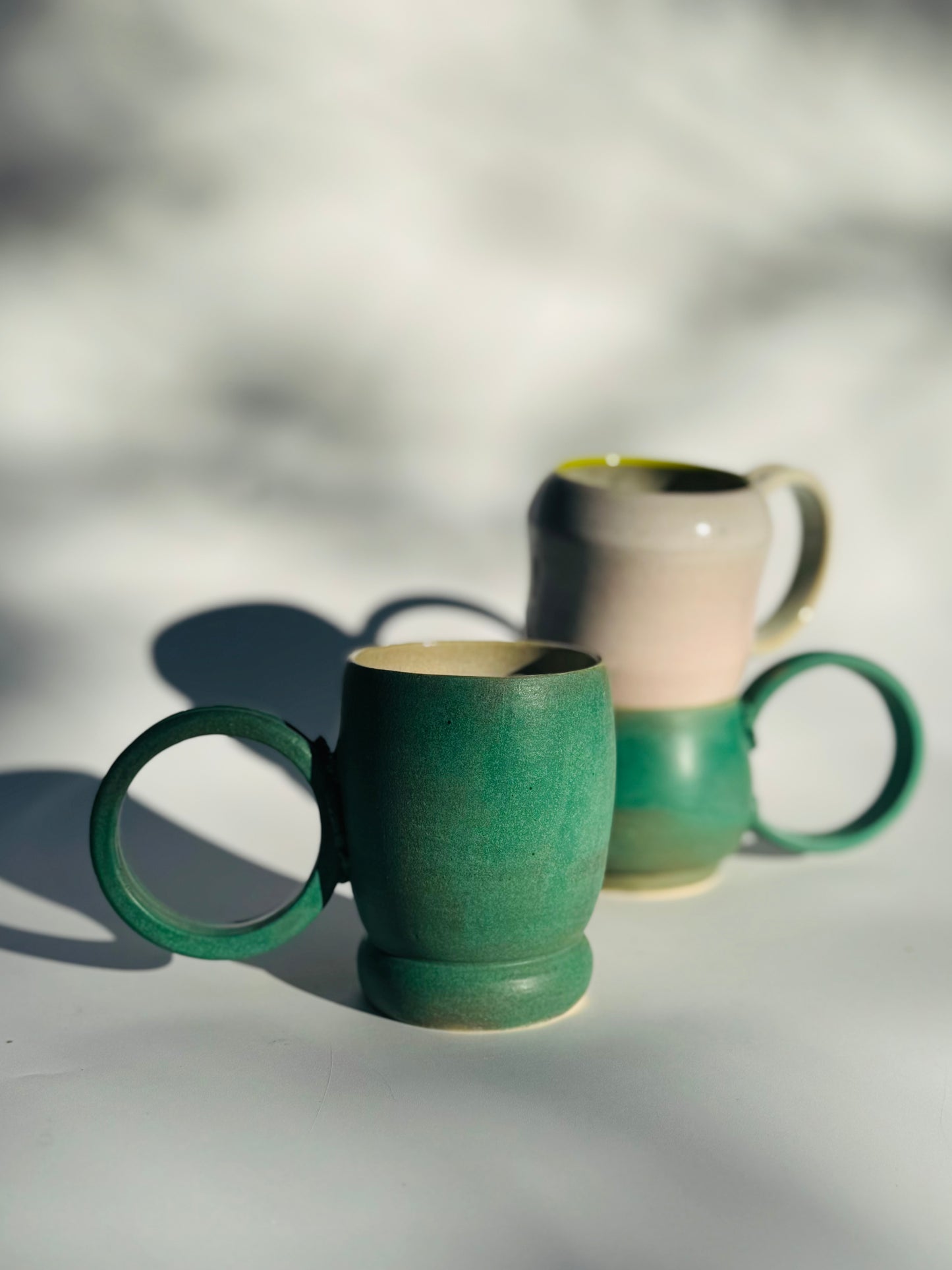 Large Penny Patina Hoop Handle Mug, Green
