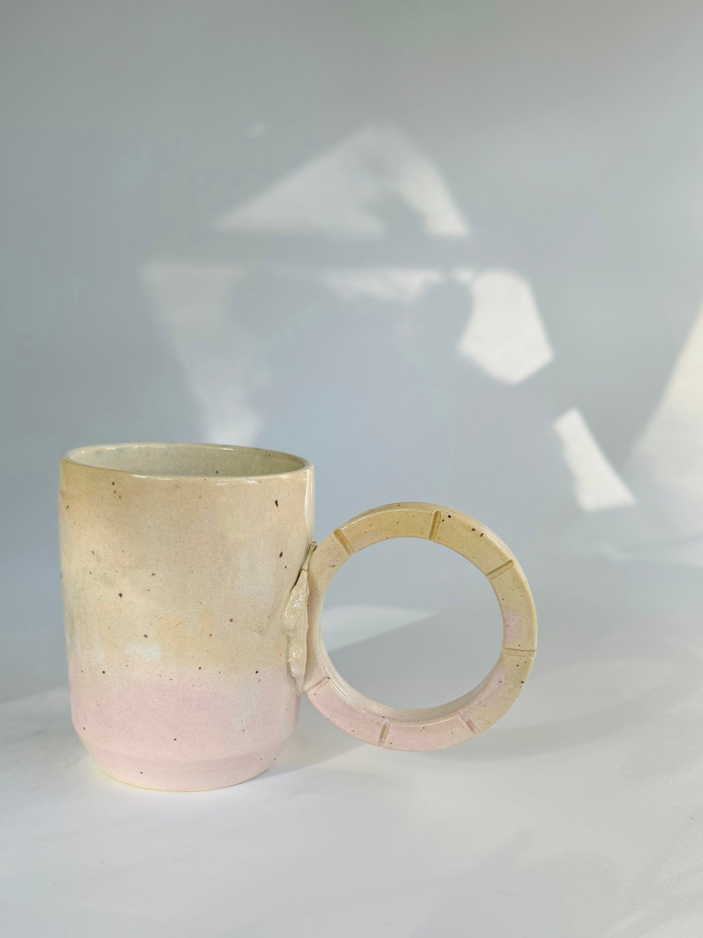 Rosy Hoop Handle Mug