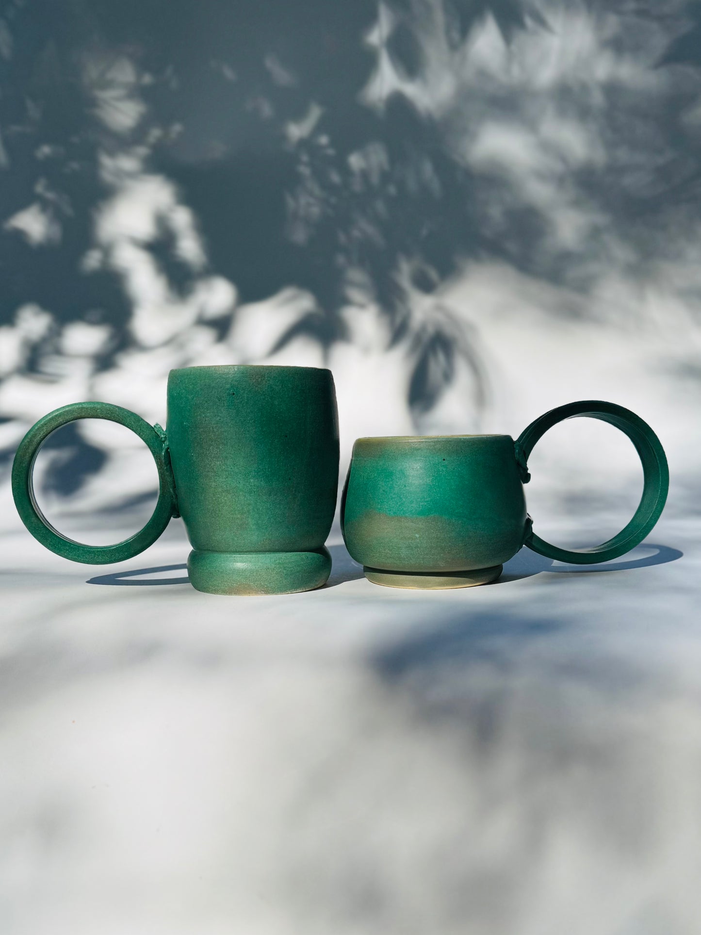 Penny Patina Hoop Handle Mug, Green