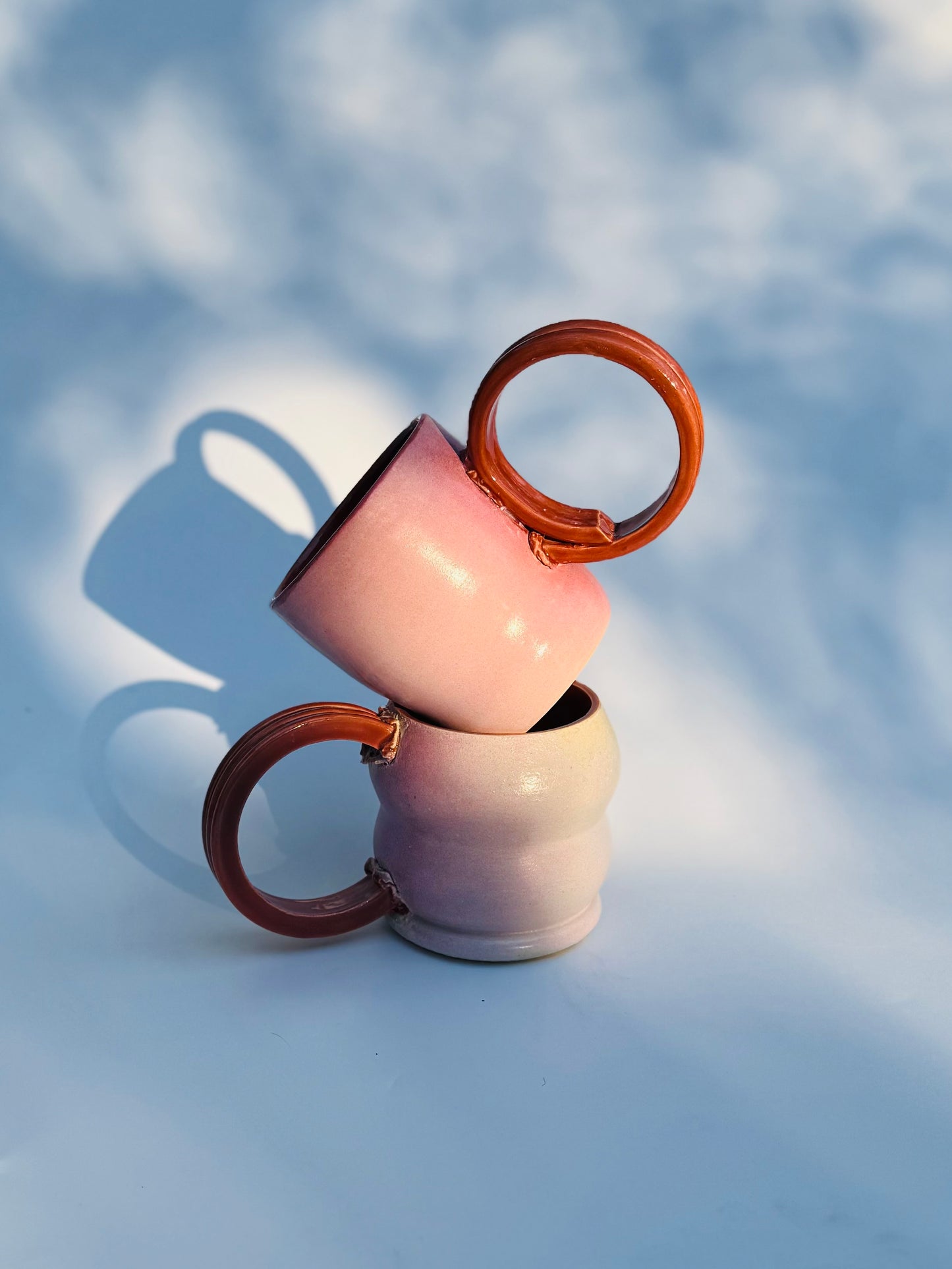 Rosy Rusty Hoop Handle Diner Mug, Red, Small