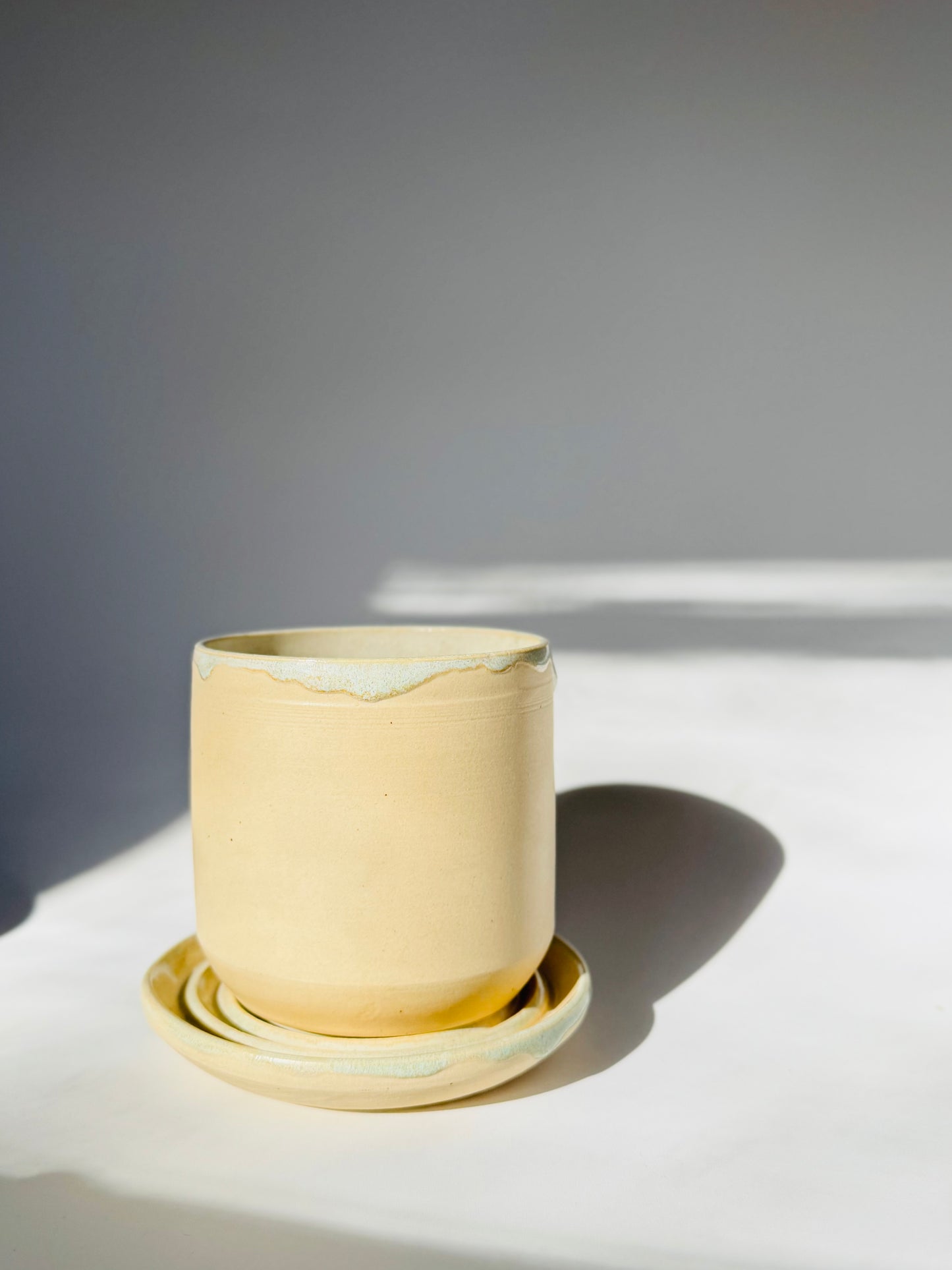 Moss Matte Cylindrical Planter, Small