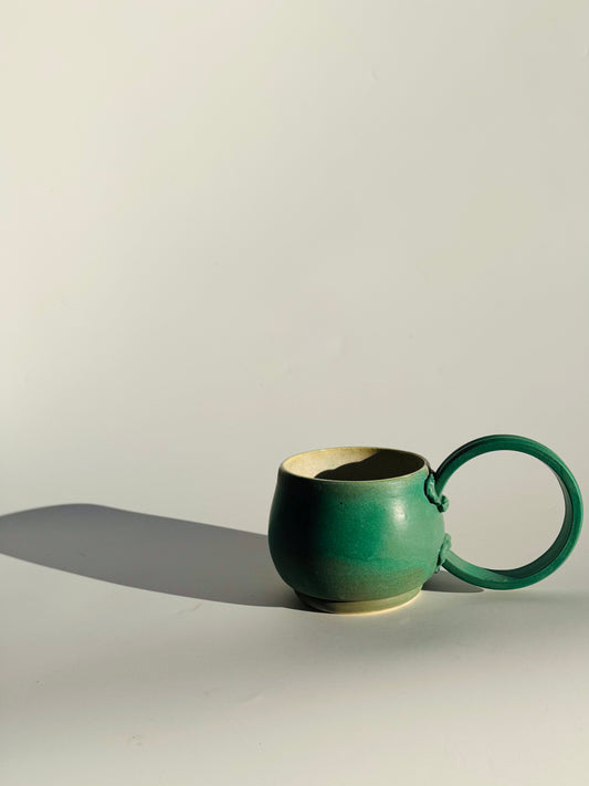 Penny Patina Hoop Handle Mug, Green