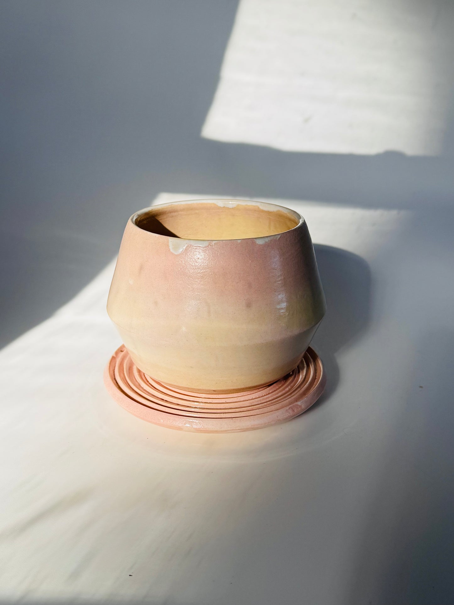 Blushing Matte Teardrop Teacup Planter