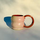 Rosy Rusty Hoop Handle Double Donut Mug, Red
