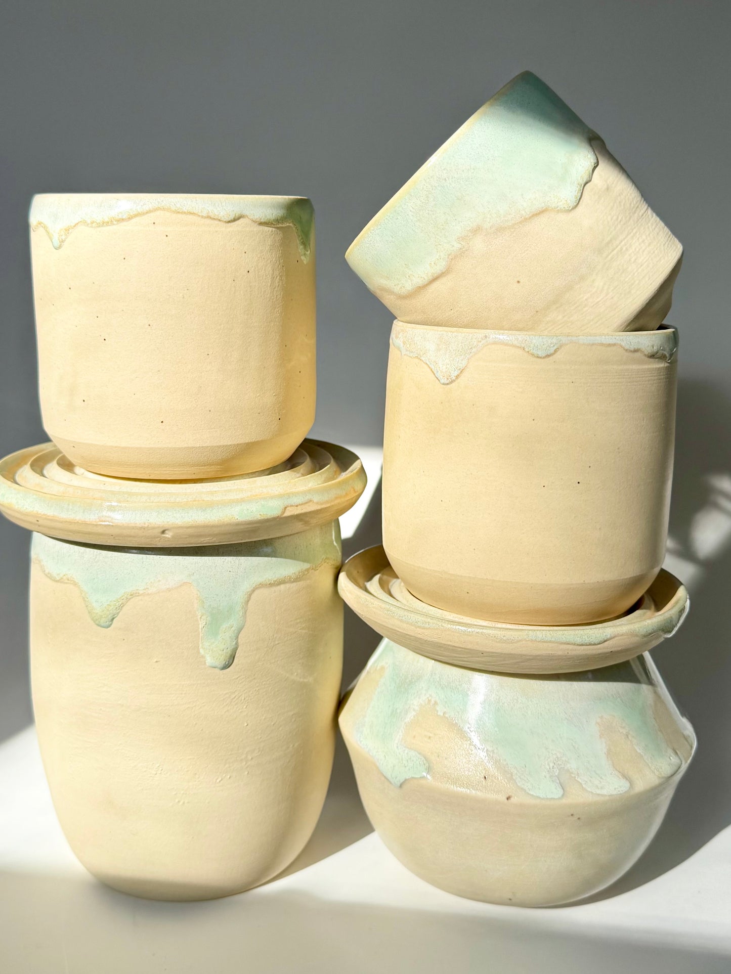 Moss Matte Cylindrical Planter, Small