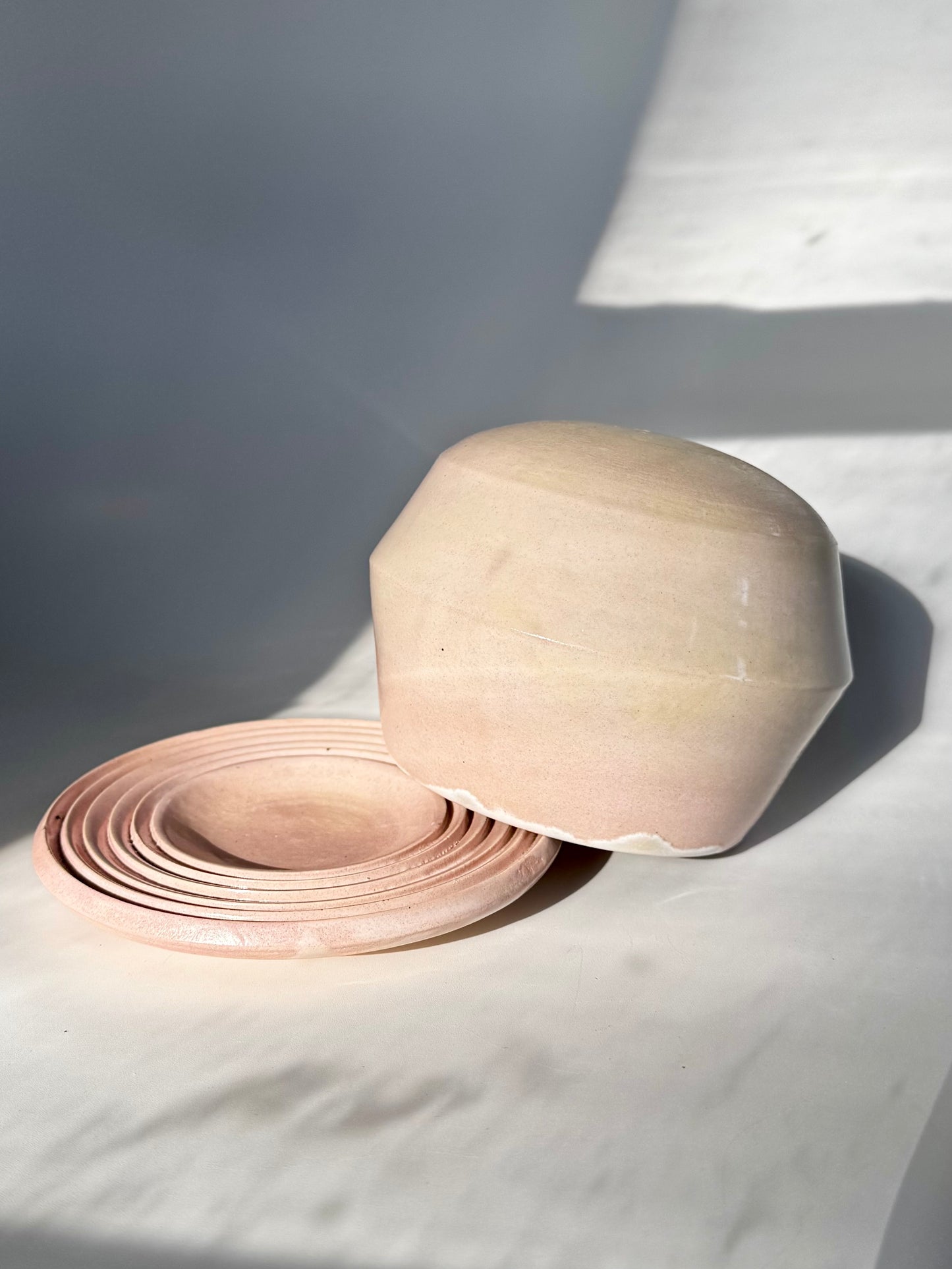 Blushing Matte Teardrop Teacup Planter