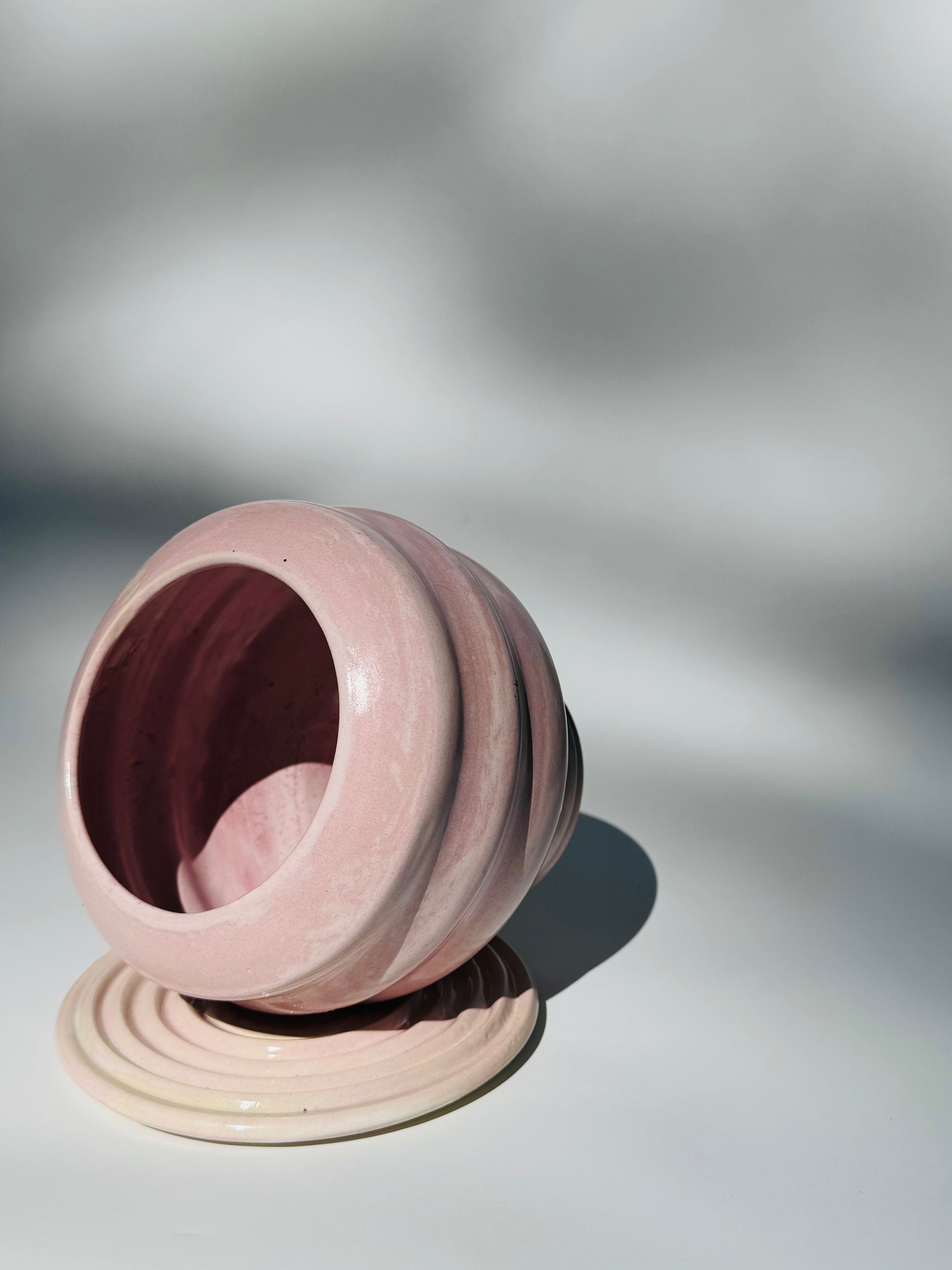 Cascading Planter, Medium - only from Rita Strayer Ceramics of Savannah - flip onto its side view of the planter, with a view of the planter interior