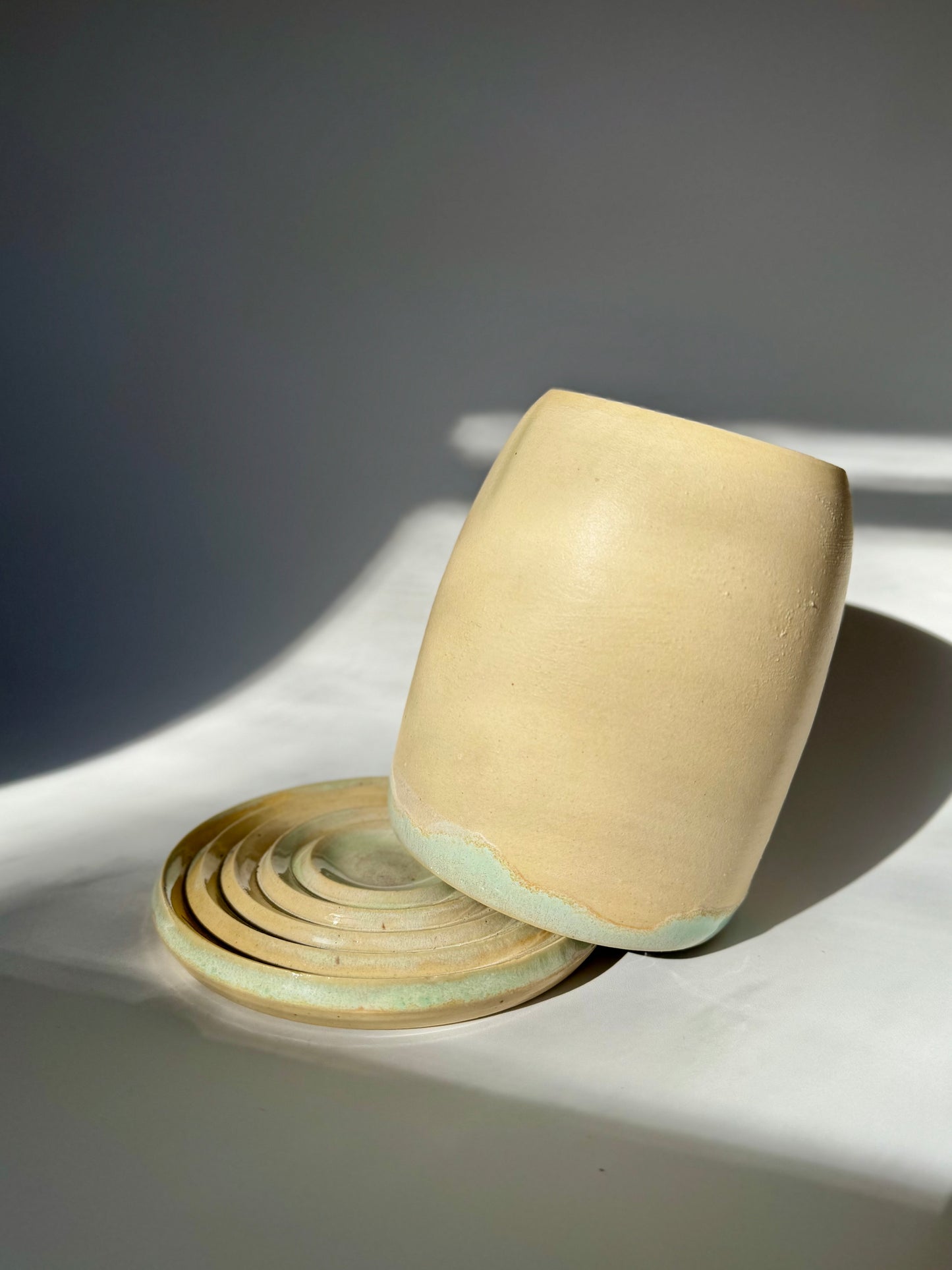 Moss Matte Cylindrical Planter, Medium