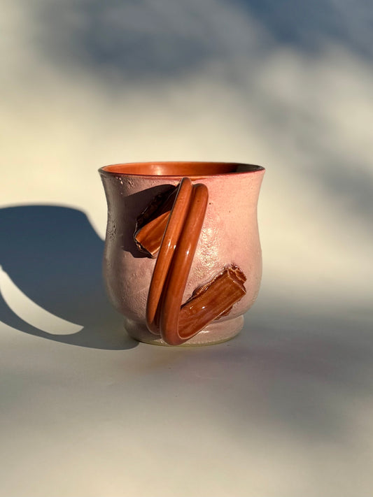 Rosy Rusty Swerve Handle Mug