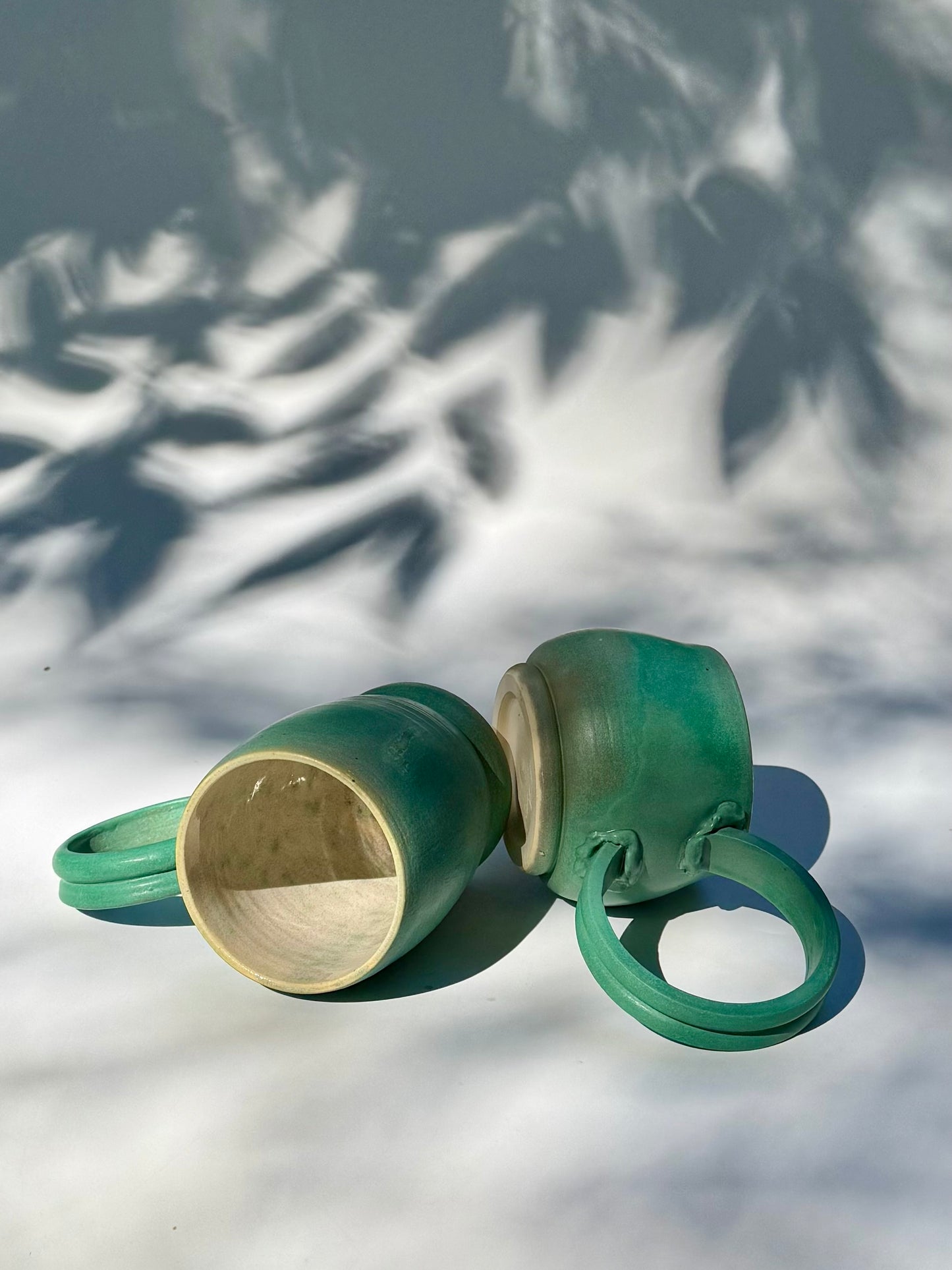 Penny Patina Hoop Handle Mug, Green