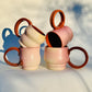 Rosy Rusty Swerve Handle Mug