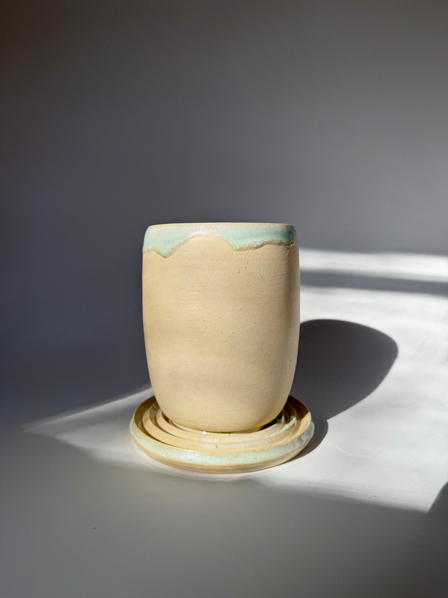 Moss Matte Cylindrical Planter, Medium