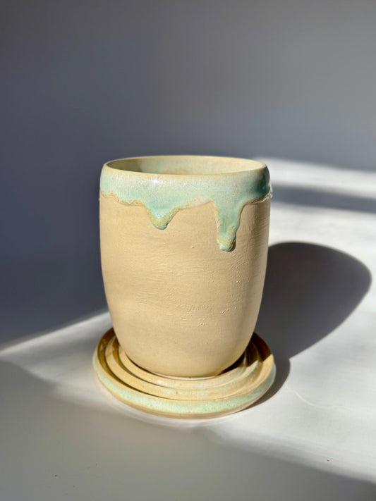 Moss Matte Cylindrical Planter, Medium