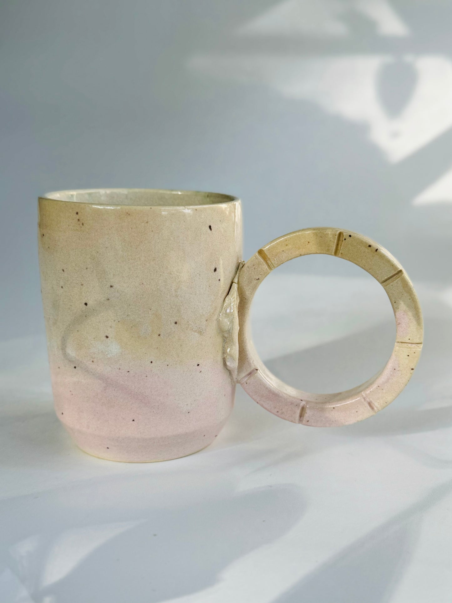 Rosy Hoop Handle Mug