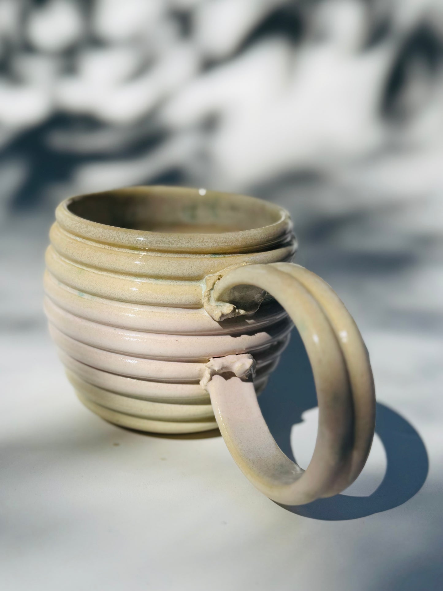 Pink Sand Beehive Hoop Handle Biggie Mug